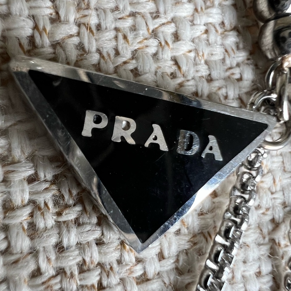 Upcycled vintage Prada Silver zipper pull charm on bracelet - Picture 6 of 10